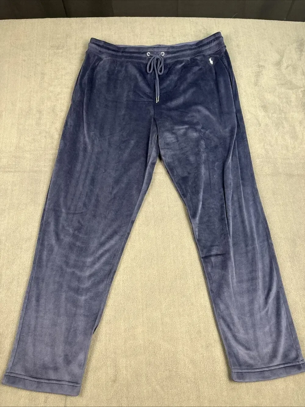 Polo Ralph Lauren Velour Sleepwear Pajama Pants Mens XL Navy Drawstring